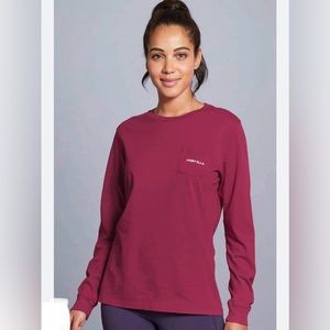 Ivory Ella Burgundy Long Sleeve Organic Cotton Shirt S